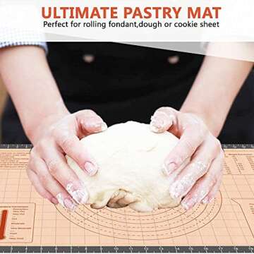 Pastry Baking Mat - Silicone Dough Sheet with Measurements