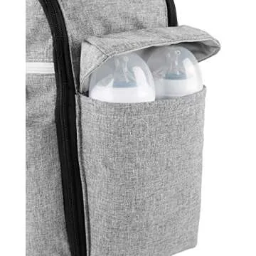 Skip Hop Diaper Bag: Iconic Duo Weekender, Extra Large Capacity with Changing Pad & Stroller Attachment, Grey Melange