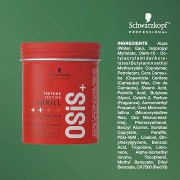 OSiS+ Thrill Fibre Gum – Medium Hold Flexible Style Control, 3.38 Oz – Bendable and Moldable Texturizing – Mega-Fibers and Natural Carnauba Wax for Long-Lasting Separation and Shine