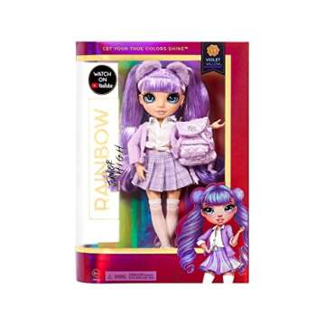 Rainbow High Jr High Violet Willow - 9-inch Purple Fashion Doll with Doll Accessories- Open and Clos...