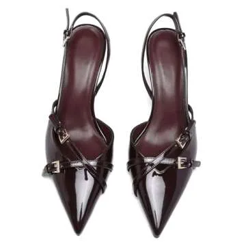 Wine Red Kitten Heels - Comfortable and Stylish Dress Shoes