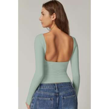 QINSEN Slim Fit Double Lined Tops - Versatile Stylish Wear For Women