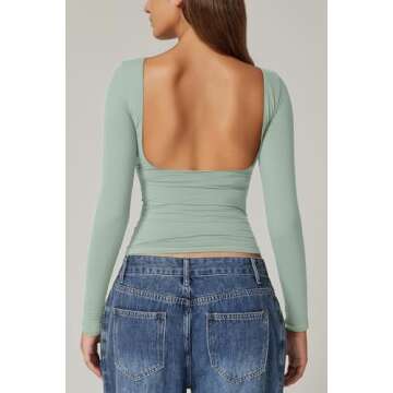 Stylish QINSEN Slim Fit Tops for Every Occasion