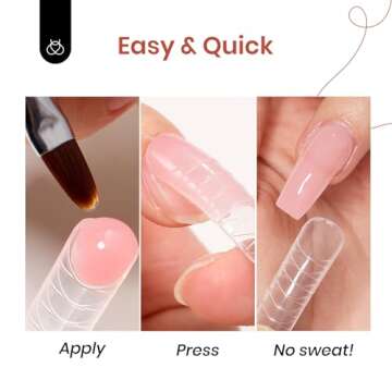 Beetles Poly Nail Extension Gel Kit, 4 Colors Pink White Poly Nail Gel Builder Sheer Pink Nail Gel C...