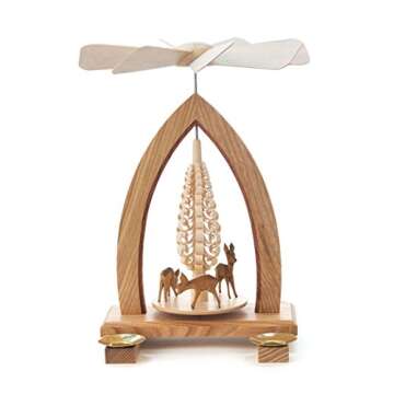 1-Tier German Christmas Pyramid - Deer - 25cm / 10 inch - Dregeno Seiffen