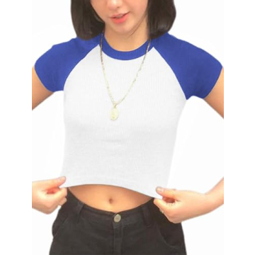 Avanova Women's Colorblock Crop Top Stylish Summer Tee