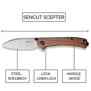 SENCUT Scepter Pocket Knife with Reversible Clip for EDC