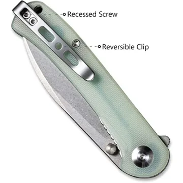 SENCUT Scepter Pocket Knife with Reversible Clip for EDC