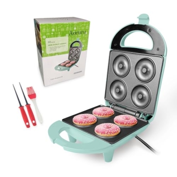 Aoruru Mini Donut Maker for Kids - Create 4 Delicious Mini Donuts in Minutes