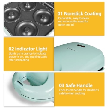 Aoruru Mini Donut Maker Creates 4 Kids Donuts Quickly