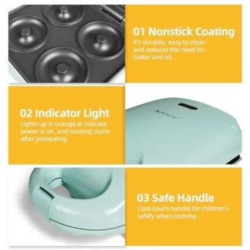 Aoruru Mini Donut Maker Creates 4 Kids Donuts Quickly