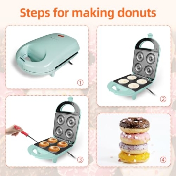 Aoruru Mini Donut Maker Creates 4 Kids Donuts Quickly