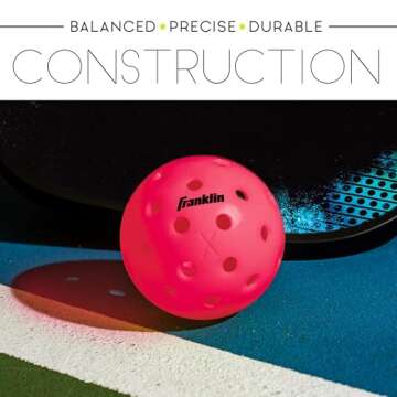 Franklin Sports X-40 Pickleballs - Outdoor 3 Pack USA PICKLEBALL APPROVED Pink Official Ball of US Open Pickleball Championships