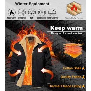 EKLENTSON Men's Winter Fleece Jacket - Comfort Meets Style