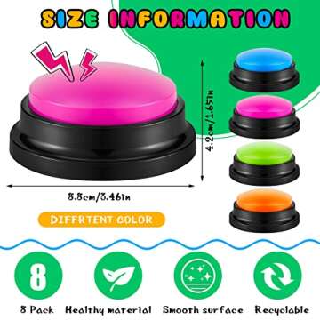 Engaging Honoson 8-Piece Recordable Answer Buzzers for Fun Classroom Activities