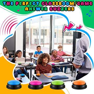 Colorful Recordable Answer Buzzers for Classroom Games