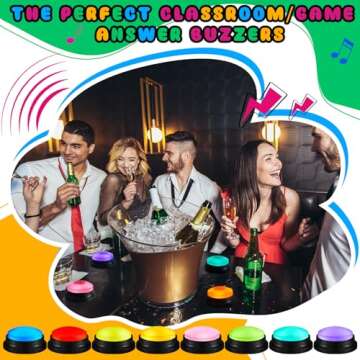 Colorful Recordable Answer Buzzers for Classroom Games