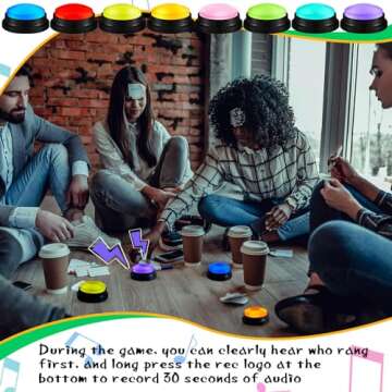 Colorful Recordable Answer Buzzers for Classroom Games