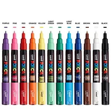 Posca Paint Markers Set of 12 with Fine Tips for Artists