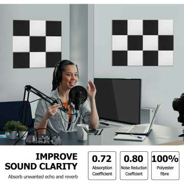 Acoustic Wall Panels 12 Pack for Noise Cancellation