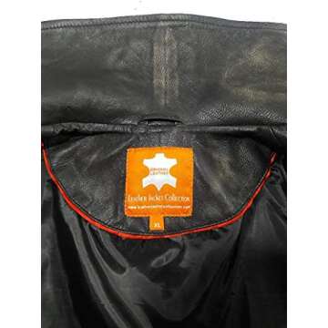 Women’s Long Coat | Real Lambskin Leather, Black Classic Style, Trench, Overcoat