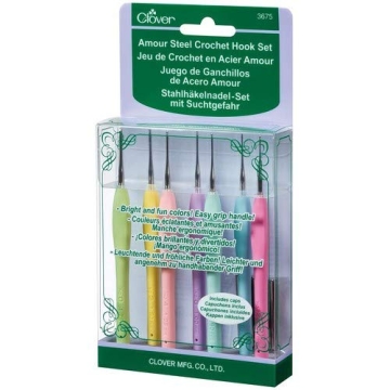 Clover Amour Steel Crochet Hook Set - Comfort & Functionality
