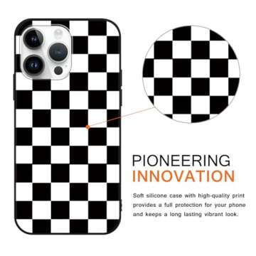 Yomjew Stylish Checkerboard Phone Case for iPhone 15 Pro Max