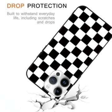 Yomjew Stylish Checkerboard Phone Case for iPhone 15 Pro Max