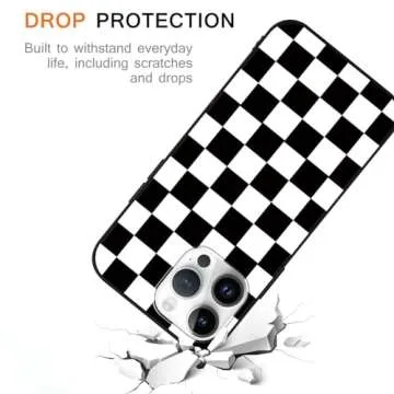 Yomjew Stylish Checkerboard Phone Case for iPhone 15 Pro Max