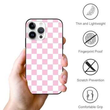 Yomjew Stylish Checkerboard Phone Case for iPhone 15 Pro Max