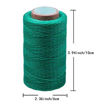 284 Yards Waxed Thread, 210D Heavy Duty Wax Thread for Leather Sewing, Upholstery Thread, 0.8mm Flat...