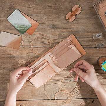 284 Yards Waxed Thread, 210D Heavy Duty Wax Thread for Leather Sewing, Upholstery Thread, 0.8mm Flat Waxed Thread for Bookbinding/Shoe Repairing/Leather Projects