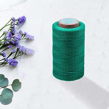 284 Yards Waxed Thread, 210D Heavy Duty Wax Thread for Leather Sewing, Upholstery Thread, 0.8mm Flat Waxed Thread for Bookbinding/Shoe Repairing/Leather Projects