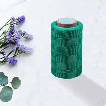 284 Yards Waxed Thread, 210D Heavy Duty Wax Thread for Leather Sewing, Upholstery Thread, 0.8mm Flat Waxed Thread for Bookbinding/Shoe Repairing/Leather Projects
