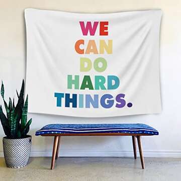 OGILRE We Can Do Hard Things Inspirational Quotes Colorful Word Home Girls Bedroom Decorations Wall ...