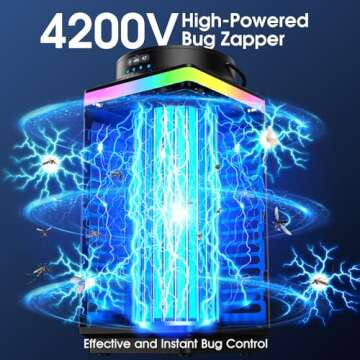 Portable 4200V Bug Zapper for Outdoor Use