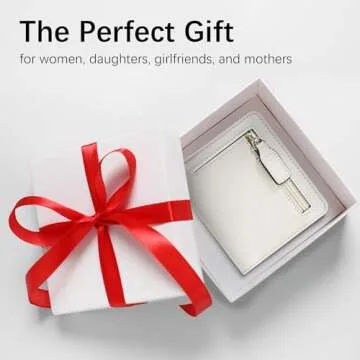 Gostwo Womens Wallet, Small Wallet for Women, Compact Bifold Card Holder, Mini Slim RFID Blocking Cash Wallet, Billfolds Thin Leather Zipper, Gift for Ladies Teen Girls Travel with ID Window, Beige