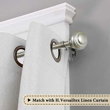 H.VERSAILTEX Window Curtain Rods for Windows 28 to 48 Inches Adjustable Decorative 3/4 Inch Diameter...