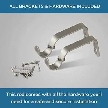 H.VERSAILTEX Window Curtain Rods for Windows 28 to 48 Inches Adjustable Decorative 3/4 Inch Diameter Single Window Curtain Rod Set with Classic Finials, Nickel