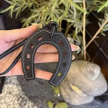 LAPRBY Vegan Leather Bag Charms for Handbag Y2k Accessories Designer Purse Hanging Ornament Aesthetic Cute Keychain (Brown)