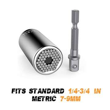 WILLUCK Universal Socket, 7-19mm, Chrome Vanadium Steel, Engraved 'Best Dad Ever', Multi-Functional, Replaces Old Tools, Great Stocking Stuffer, Father's Day Gift