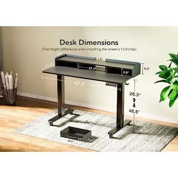Claiks Adjustable Standing Desk with Storage Drawers