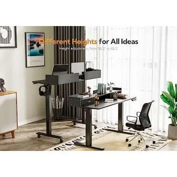 Claiks Adjustable Standing Desk with Storage Drawers