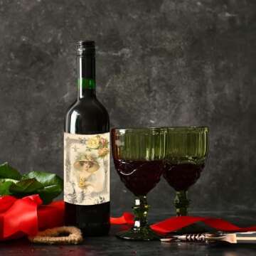 Vintage Valentine's Day Stickers for Wine Gifts & Crafts