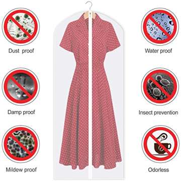 Perber 40" Garment Bags for Hanging Clothes, 10 Packs Suit Bags for Closet Storage, Plastic Waterproof Suit Cover Bags with Zipper for Coats, Jackets, Shirts (Set of 10)