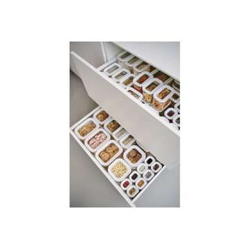 Mepal Food Storage Container 5-Piece Set - Food Containers - Kitchen Container & Organizer - Stackable & Airtight Food Storage Container - 1x 2000 ml, 1x 1500 ml, 2x 1000 ml & 1x 425 ml - White