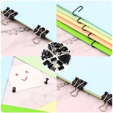 Desk Organizers Caddy and Accessories with 7 Compartments + Pen Holder / 72 Clips Set, Drawer, Black Mesh Office Supplies Desktop Organizer for Home, Office Ect