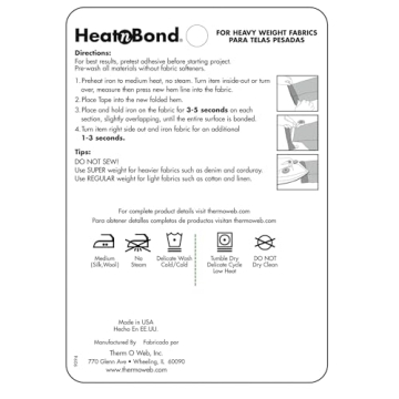 HeatnBond Hem Iron-On Adhesive, Super Weight, 3/4 Inch x 8 Yards, White