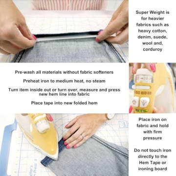 HeatnBond Hem Iron-On Adhesive, Super Weight, 3/4 Inch x 8 Yards, White