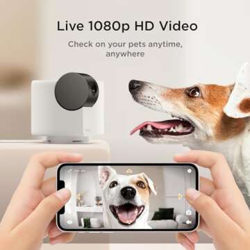 Petcube Cam 360 Camera Interactive WiFi Pet and Home Security Pan-Tilt Camera with Phone App, 1080p ...